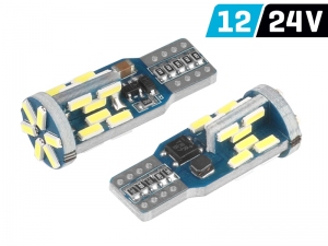 ŻARÓWKA W5W T10 12/24V SMD LED CANBUS BIAŁA KPL 2SZT