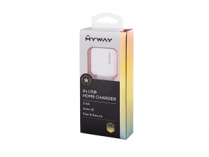 ŁADOWARKA SIECIOWA MYWAY 2*USB 2.4A