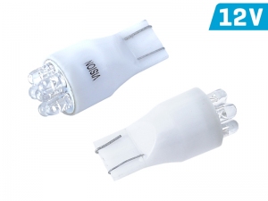 ŻARÓWKA T13 W2.1*9.5d 12V  6 * 3 MM LED BIAŁA KPL 2 SZT.