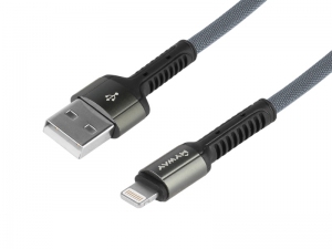 KABEL DO ŁADOWANIA I SYNCHRONIZACJI W OPLOCIE Z MIKROFIBRY 200CM USB - LIGHTNING   MYWAY