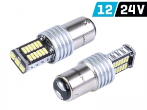 ŻARÓWKA VISION P21/5W DWUWŁÓKNOWA BAY15D 12/24V 30*4014 SMD LED CANBUS BIAŁA 2 SZT KPL