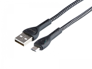 KABEL DO ŁADOWANIA I SYNCHRONIZACJI W OPLOCIE MIKROFIBRY PODŚWIETLENIE LED 200CM USB-MICROUSB MYWAY