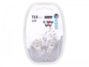 ŻARÓWKA T13 W2.1*9.5d 12V  6 * 3 MM LED BIAŁA KPL 2 SZT.