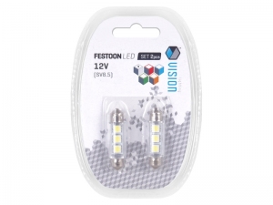 ŻARÓWKA C5W SV8.5 41MM 12V 3* SMD LED BIAŁA KPL 2 SZT.