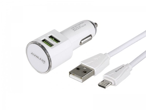 ŁADOWARKA MYWAY 12/24V 2*USB 3.4A + KABEL Z WTYCZKĄ MICRO USB   MYWAY