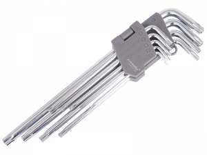 KLUCZE TORX SZEŚCIOKĄTNE Z OTWOREM 230MM ROZMIARY T10-T50  9 SZT KPL