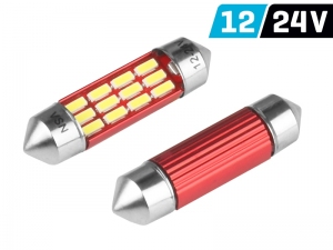 ŻARÓWKA FESTOON C5W SV8.5 12/24V 36MM SMD LED CANBUS BIAŁA KPL 2SZT