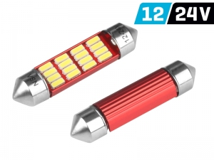 ŻARÓWKA C5W SV8.5  12/24V 39MM SMD LED CANBUS BIAŁA KPL 2SZT