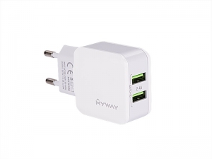 ŁADOWARKA SIECIOWA MYWAY 2*USB 2.4A