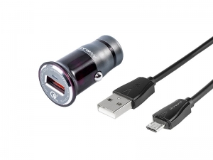 ŁADOWARKA SAMOCHODOWA 12/24V QC3.0    1*USB   + KABEL microUSB + APPLE IPHONE   MYWAY