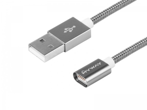 KABEL DO ŁADOWANIA I SYNCHRONIZACJI MAGNETYCZNY 120CM Z MOCNYM MAGNESEM NEODYMOWYM + KOŃCÓWKA DO KABLA MAGNETYCZNEGO 63030 WTYK USB-C   MYWAY